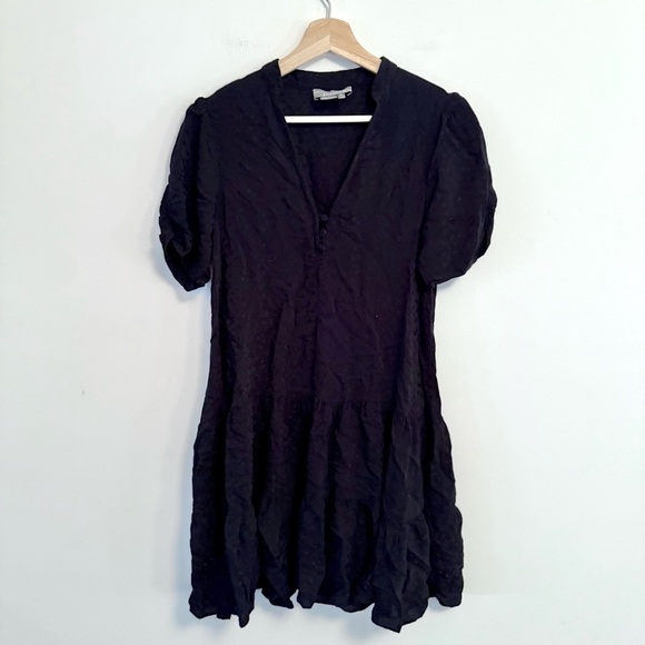 Anthropologie Stacey Shimmer Black Tiered Tunic Dress XS - Picture 3 of 5